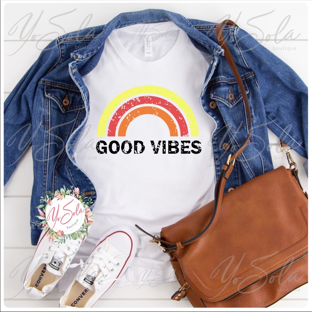 Good Vibes - White T-shirt, Graphic tee - Picture 1 of 3